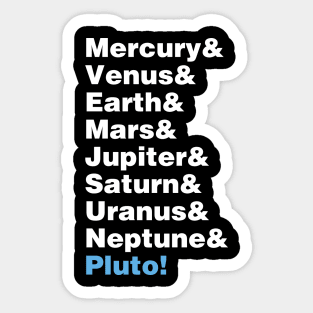 Planets Helvetica Sticker